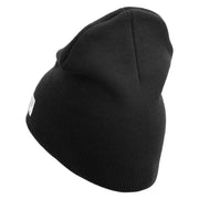 US Marine Corps Veteran Symbol Embroidered 8 Inch Short Beanie Made in USA - Black OSFM