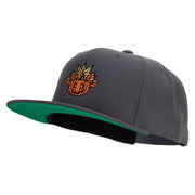 Fall Happy Pumpkin Embroidered Wool Blend Prostyle Snapback - Dk-Grey OSFM