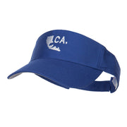 California Map Bear Embroidered Sports Visor