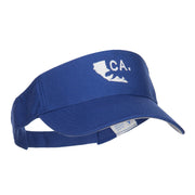 California Map Bear Embroidered Sports Visor