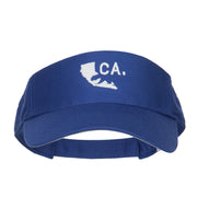 California Map Bear Embroidered Sports Visor