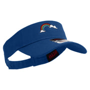 St. Patrick Day Rainbow Embroidered Cotton Twill Sun Visor - Royal OSFM