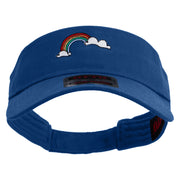 St. Patrick Day Rainbow Embroidered Cotton Twill Sun Visor - Royal OSFM