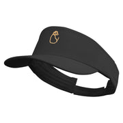 Golden Dog Back View Embroidered Brushed Cotton Sun visor - Black OSFM