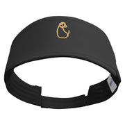 Golden Dog Back View Embroidered Brushed Cotton Sun visor - Black OSFM