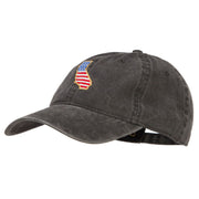 USA Flag California Map Embroidered Washed Buckle Cap