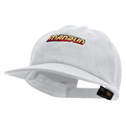Madrun Race Embroidered Unconstructed High Profile Cotton Flat Bill Cap - White OSFM