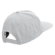 Madrun Race Embroidered Unconstructed High Profile Cotton Flat Bill Cap - White OSFM