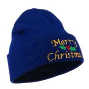 Merry Christmas Embroidered Long Beanie