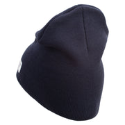 US Marine Corps Veteran Symbol Embroidered 8 Inch Short Beanie Made in USA - Navy OSFM