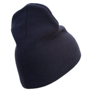 US Marine Corps Veteran Symbol Embroidered 8 Inch Short Beanie Made in USA - Navy OSFM