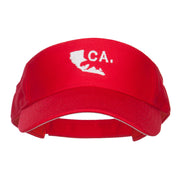 California Map Bear Embroidered Sports Visor