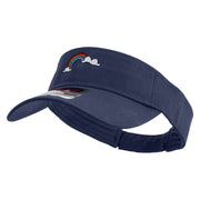 St. Patrick Day Rainbow Embroidered Cotton Twill Sun Visor - Navy OSFM