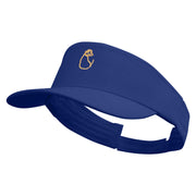 Golden Dog Back View Embroidered Brushed Cotton Sun visor - Royal OSFM