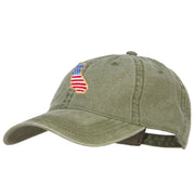 USA Flag California Map Embroidered Washed Buckle Cap