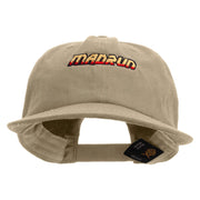 Madrun Race Embroidered Unconstructed High Profile Cotton Flat Bill Cap - Khaki OSFM