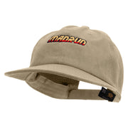 Madrun Race Embroidered Unconstructed High Profile Cotton Flat Bill Cap - Khaki OSFM