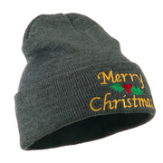 Merry Christmas Embroidered Long Beanie