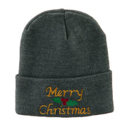 Merry Christmas Embroidered Long Beanie