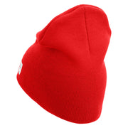 US Marine Corps Veteran Symbol Embroidered 8 Inch Short Beanie Made in USA - Red OSFM