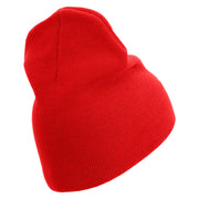 US Marine Corps Veteran Symbol Embroidered 8 Inch Short Beanie Made in USA - Red OSFM