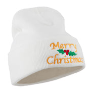 Merry Christmas Embroidered Long Beanie