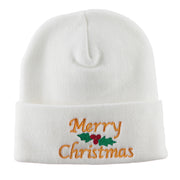 Merry Christmas Embroidered Long Beanie