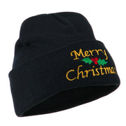 Merry Christmas Embroidered Long Beanie