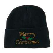 Merry Christmas Embroidered Long Beanie