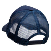 Two Palm Trees in Sunset Patched Foam Front Golf Style Mesh Back Cap - Navy OSFM