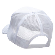 Two Palm Trees in Sunset Patched Foam Front Golf Style Mesh Back Cap - White OSFM