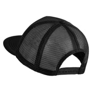 Old English Black F Patched Flat Bill Trucker Snapback Cap - Black OSFM