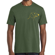 Dachshund Head Logo Graphic Design Men's Big Size Fan Favorite Crew Neck Tee Shirt - Olive XS