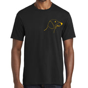 Dachshund Head Logo Graphic Design Men's Big Size Fan Favorite Crew Neck Tee Shirt - Jet-Black XS