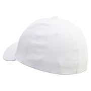 Big Fish Text Embroidered Stretch Heavy Weight Brushed Cotton Fitted Cap - White S-M