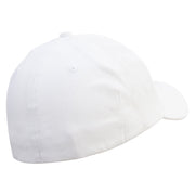 Big Fish Text Embroidered Stretch Heavy Weight Brushed Cotton Fitted Cap - White S-M