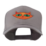 Halloween Cat with Green Eyes Embroidered Cap