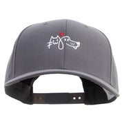 Lineal Dog and Cat Embroidered Solid Cotton Twill Prostyle Cap