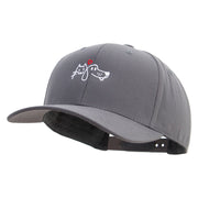 Lineal Dog and Cat Embroidered Solid Cotton Twill Prostyle Cap