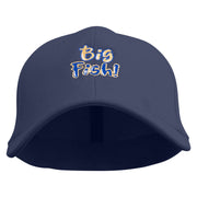 Big Fish Text Embroidered Stretch Heavy Weight Brushed Cotton Fitted Cap - Navy S-M