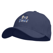 Big Fish Text Embroidered Stretch Heavy Weight Brushed Cotton Fitted Cap - Navy S-M