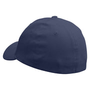 Big Fish Text Embroidered Stretch Heavy Weight Brushed Cotton Fitted Cap - Navy S-M