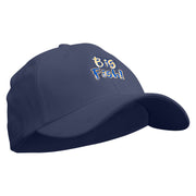 Big Fish Text Embroidered Stretch Heavy Weight Brushed Cotton Fitted Cap - Navy S-M