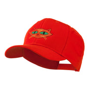 Halloween Cat with Green Eyes Embroidered Cap