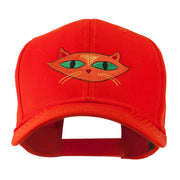 Halloween Cat with Green Eyes Embroidered Cap