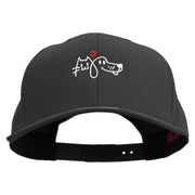 Lineal Dog and Cat Embroidered Solid Cotton Twill Prostyle Cap - Black OSFM