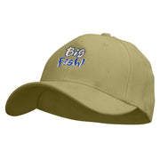 Big Fish Text Embroidered Stretch Heavy Weight Brushed Cotton Fitted Cap - Khaki S-M