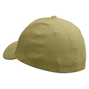 Big Fish Text Embroidered Stretch Heavy Weight Brushed Cotton Fitted Cap - Khaki S-M