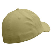 Big Fish Text Embroidered Stretch Heavy Weight Brushed Cotton Fitted Cap - Khaki S-M