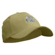 Big Fish Text Embroidered Stretch Heavy Weight Brushed Cotton Fitted Cap - Khaki S-M